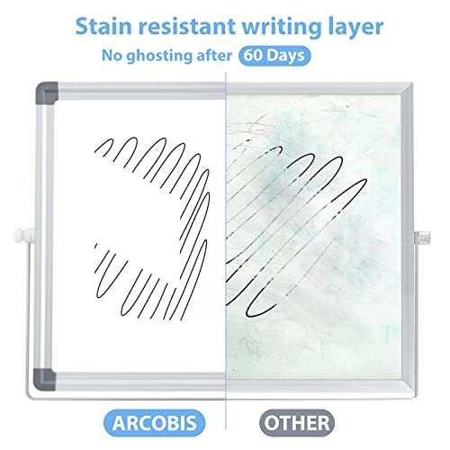 Magnetic Whiteboard Abwischbar für Schreibtisch,Magnetische Tragbare Doppelseitig Beschreibbar Staffelei White Board mit Ständer(30 x 40cm)