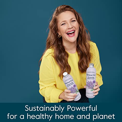 Grove Co. Foaming Hand Soap Concentrate (12 Fl Oz) + Reuseable Glass Soap Dispenser, Plastic Free And Liquid Refillable Starter Kit, Natural Lavender Blossom & Thyme Fragrance #TOP5