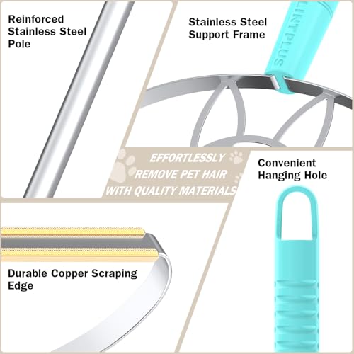 Image of Ultra & Pro LINTPLUS Combo: 50 inch Stand-Up Carpet Rake for Pet Hair Removal - Heavy Duty, Includes Pro Attachments for Floors & Large Rugs