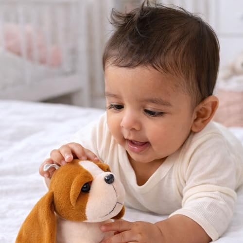 Image of TOYTALES Puppy Dog Soft Toy | Cute Plush Stuffed Puppy for Kids & Babies | Huggable Dog Plush for Boys & Girls | Adorable Gift for Birthdays & Baby Occasions - 18CM
