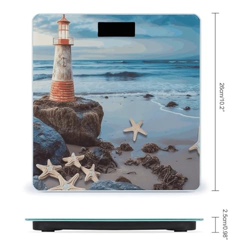 Báscula Digital de Baño Starfish Lighthouse Beach Vidrio Templado miniatura 2