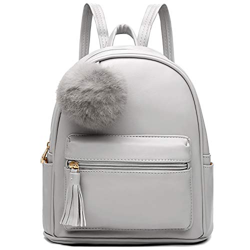 Mini Backpack Purse for Girls Teens Women Purses PU Leather Pom Backpack Shoulder Bag with Charm Tassel