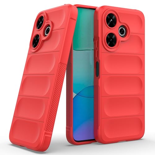 Image of Zapcase Back Case Cover for Poco M6 Plus 5G | Compatible for Poco M6 Plus 5G Back Cover | Liquid Silicon Magic Case with Camera Protection | Red