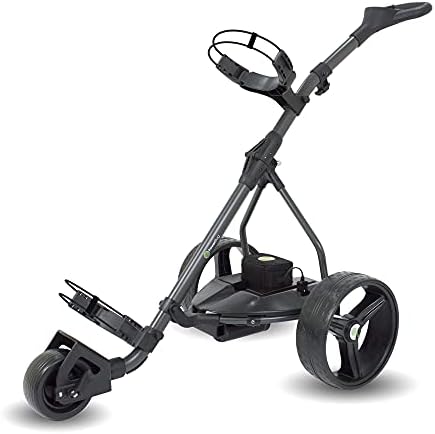 PowerBug GT Electric Golf Cart – Golf Bag Caddy with Lightweight Lithium Battery, Charger – Push Powered Trolley – Graphite