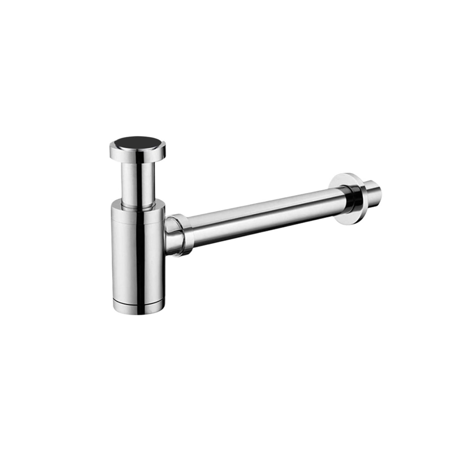 Xiehya Chrome Bottle 1 Pcs Bathroom Bottle Trap Siphon Sink Drain Pipe Fixture Black Brushed Chrome Pop Stopper For Home For Diy Tools(Chrome Bottle)