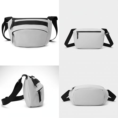Image of Waterproof Nylon Small Waist Bag for Men & Women | Convertible Crossbody Shoulder Bag with Adjustable Strap, 3 Pockets & Inner Divider | Stylish Travel Fanny Pack for Outdoor, Gym.