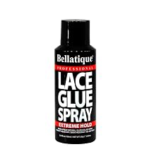 BELLATIQUE Lace Glue Spray - Extreme Hold. Edges Appear Natural, Humidity Resistant, Sweat Resistant, All Day Hold, Quick Drying, Flake Free, Easily Removed, Quick & Easy. 3 oz