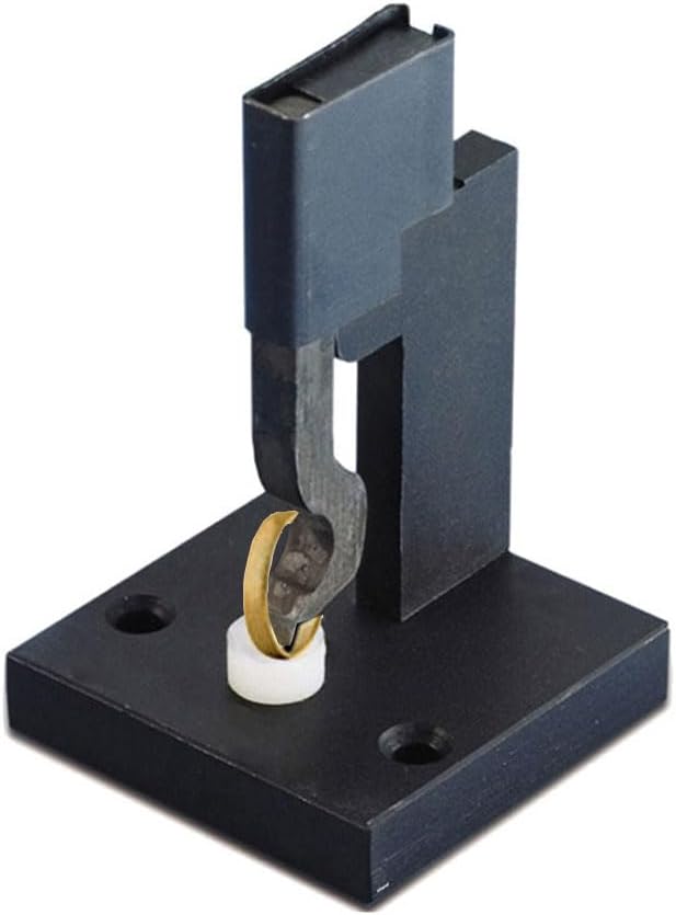 Ring Stamping Holder Tool – Hands-Free Jewelry Stamping Jig for Square Stamps with Non-Marring Nylon Anvil, Precision Ring & Flat Metal Marking