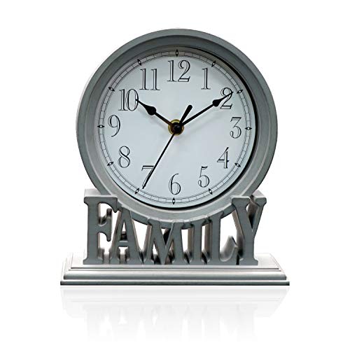 clumsy pets 6.5 Inches Table Clock, Vintage Non-Ticking Family Mantel