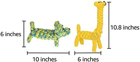 SunGrow Cotton Rope Knot Puppy Toys, Durable & Handwoven, Chew Items for Small Breeds, for Healthy Teeth and Gums, 2 Pieces
