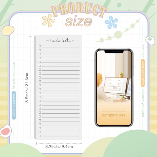 Image of Censen 10 Pack 500 Sheets to Do List Notes Daily Checklist Notepad with 50 Sheets Undated Memo Pad Color Block Shopping List Weekly Plan Notepad Organizer Planners(White,Lined) | Note Book 502 Sheets Colorful Memo Pad Office School Supplies Planner Shopping Weekly Plan Task Organizer Tear-off Design
