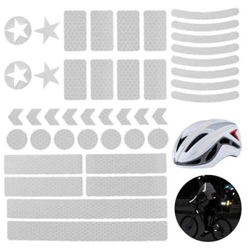 42Pcs Reflective Stickers, Reflective Helmet Bicycle