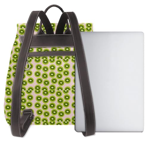 Cute Kiwi Fruit Microfiber PU Leather Backpack Lightweight Daypack Bag for Travel Business Commute Gym3