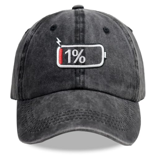 SHANVANKE Battery 1% Low Energy Hats for Men Women Adjustable Cotton Battery Baseball Cap Birthday for Dad Mom