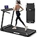 COSMO BUY Folding Electric Walking Pad Treadmill For Home Office Gym Compact Running Machine NO ASSEMBLY With Handle Bar LED Display Bluetooth Speaker Adjustable Speed 1-10KM/H Phone & Bottle Holder