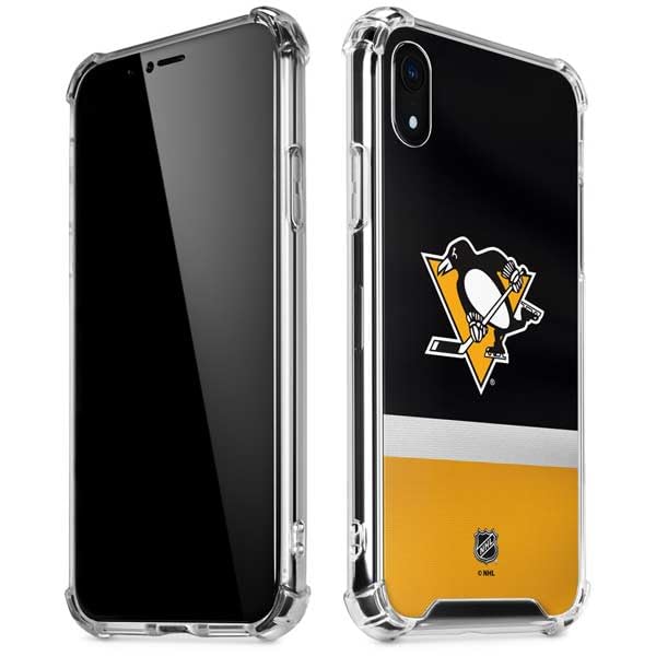 Skinit Clear Phone Case Compatible with iPhone XR - Officially Licensed NHL Pittsburgh Penguins Jersey Design