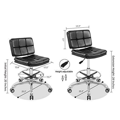 Nazalus Rolling Swivel Drafting Chair Adjustable Heavy Duty (400Lbs) Lumbar Support Task Chair For Home Desk Studio Design Lab(Medium) #TOP6
