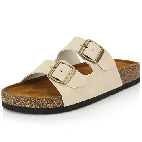 DailyShoes Women's Fashion Alina-01 Sandal Shoes Buckle Flat Casual Adjustable Strap