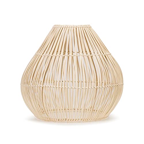 MiniSun | Modern Natural Rattan Teardrop Ceiling Light Shade | Pe...