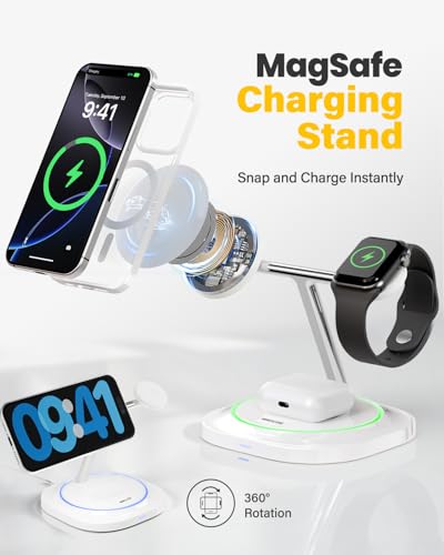 3 in 1 Magnetic Wireless Charger for Apple Fast Charging Station Compatible with MagSafe - image 3