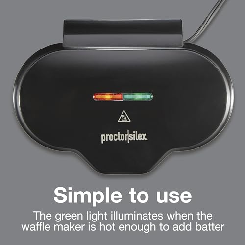 Image of Proctor Silex Double Mini Waffle Maker With 4 inch Round Non-Stick Grids