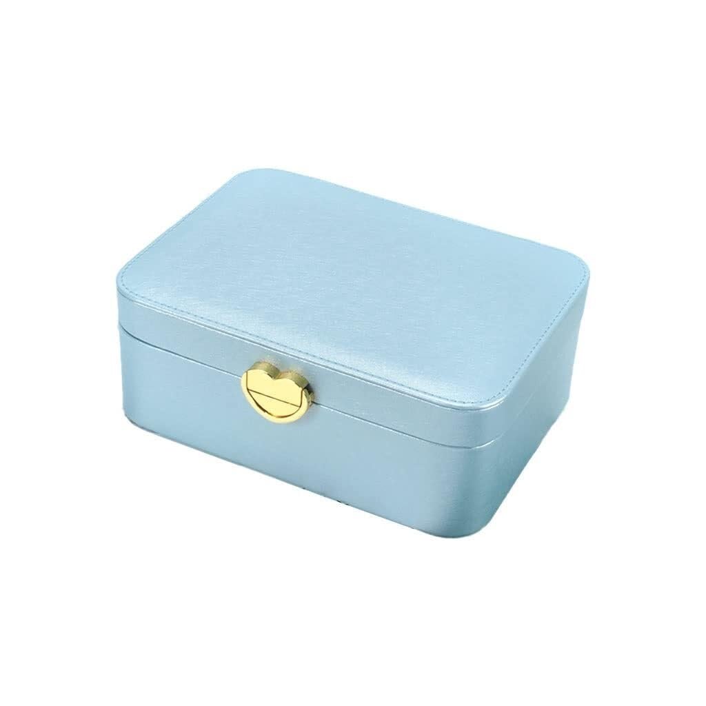 Boîte à bijoux double organisateur avec miroirs et tiroirs modulables