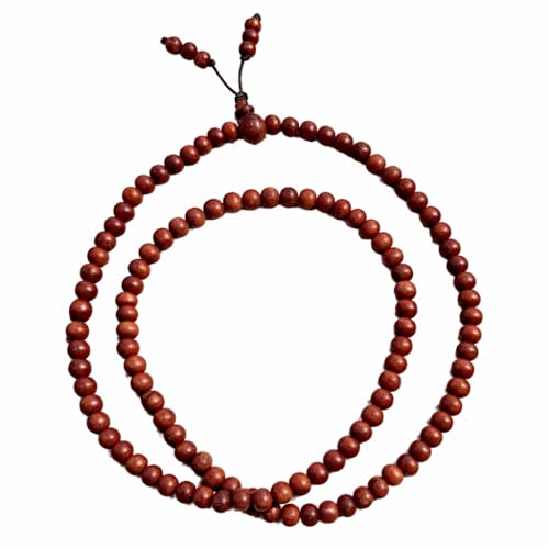 Image of Lal Chandan Mala | Red Sandalwood Mala | Red Chandan | 108 + 1 Beads for Jaap | Meditation, Pooja, Chanting, Wearing | 7-8 MM Beads | Rakht Chandan | with Certificate on Authentication