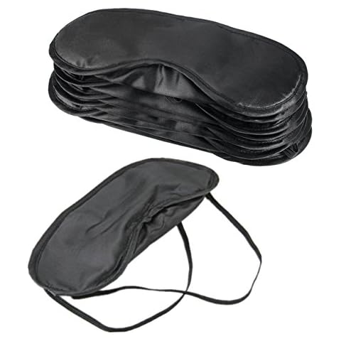 mSure Eye Mask, Soft Shade Cover with Nose Pad for Travel Sleeping,Blindfold Games or Lunch Break,10pcs - Black Cover
