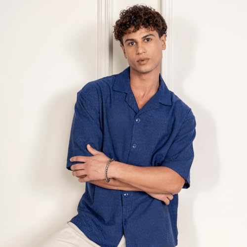 Image of Aatman Men's Half Sleeve | Casual | Box Fit | Cuban Collar Shirt