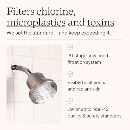 Image of MDhair Filtered Shower Head for Healthier Hair & Skin - Removes Chlorine & Heavy Metals, High Pressure Shower Head Filter for Hard Water, Dermatologist-Formulated Water Softener for Hard Water