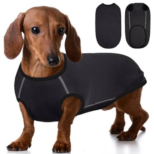 Hjyokuso Dackel Pullover L - Dicker Fleece Hundepulli, Übergröße für Große Hunde, Allwetter Hundemode