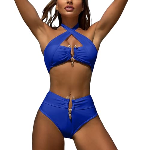 Traje De BañO Corte BrasileñO Bikini Traje De BañO Mujer Bikini Talle Alto Tallas Grandes Traje De BañO Rosa Neon BañAdores con Relleno Bikini 2024 Mujer Bikini De Rayas Azul Y Blanco Push Up para