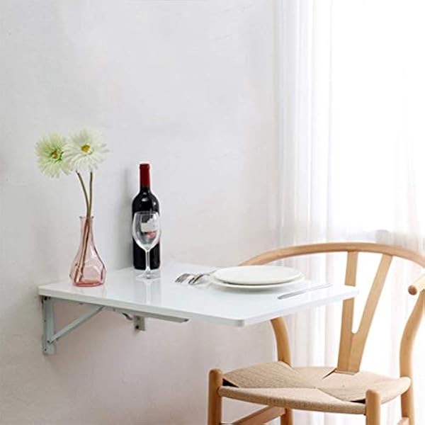 Vouw wandgemonteerde tafel, opklapbare werkbank, opklapbaar houten bureau met neerklapbaar blad, eenvoudig zwevend opklapbaar laptopbureau, ruimtebesparende hangtafel (90x40cm) (120x50cm)