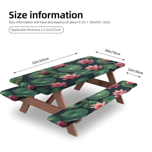 Mantel de loto elástico anti viento para mesas de picnic con fundas 5
