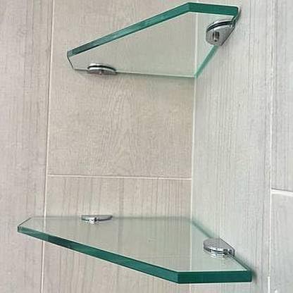 windowera Pentagonal Glass Corner Shelf, Suitable for Bathroom, Kitchen, Living Room, Glass Wall Shelf (Number of Shelves - 2, Clear) (B0CG1B6CY1) Amazon Price History, Amazon Price Tracker