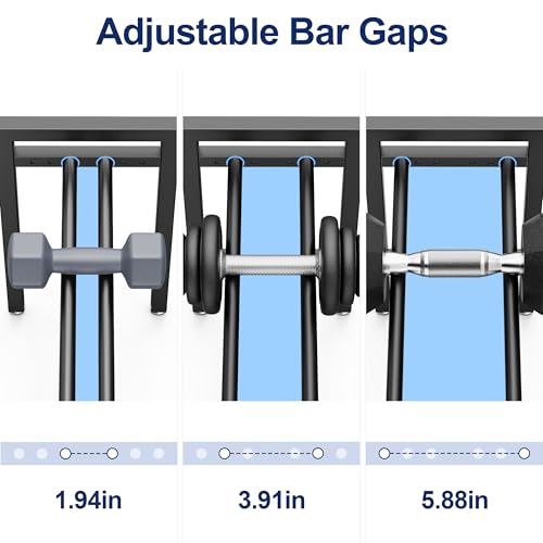 Support d'haltères, à 2 niveaux, réglable, capacité de charge de 400 lb, pour haltères Kettlebell pour la salle de sport à domicile (support uniquement) – Image 5