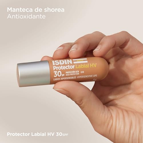 Miniatura 7 de ISDIN Protector Labial HV SPF 30, Para Labios Hipersensibles al sol, Nutre en profundidad sin engrasar, Sin Color, 1 Unidad (Paquete de 1)