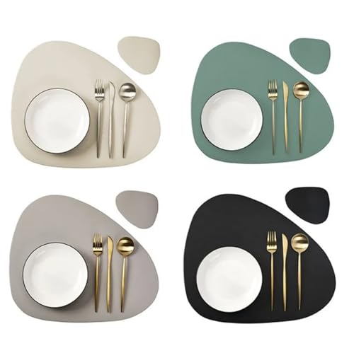 Dessous de plat résistant huile crème imperméable pour table PU - 3
