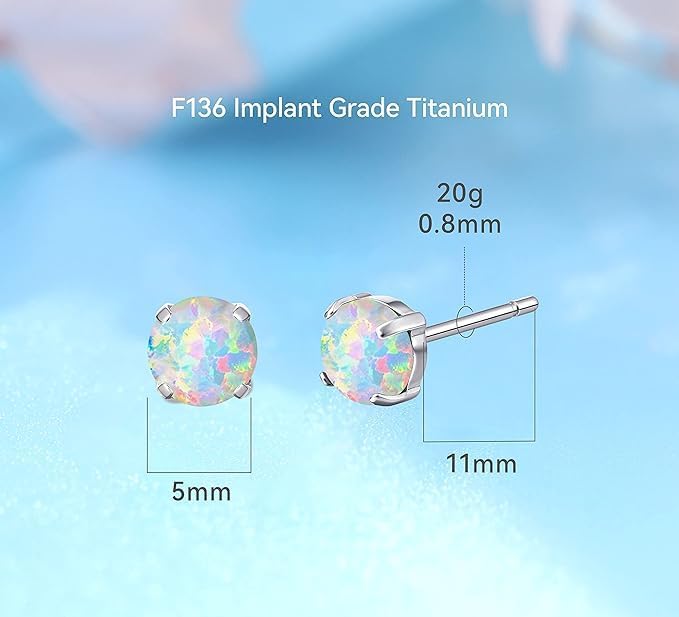 Limerencia Hypoallergenic G23 Titanium Earrings, F136 Implant Grade Pure Titanium, Suitable for Sensitive Ears with Birthstone Crystals CZ Simulated Diamonds - Image 4
