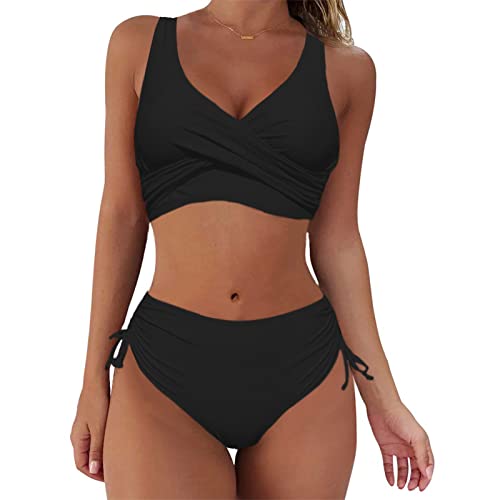 Aomig Bikini Damen, Schwarz Zweiteiler Bikini-Sets, Push Up Bikinis...