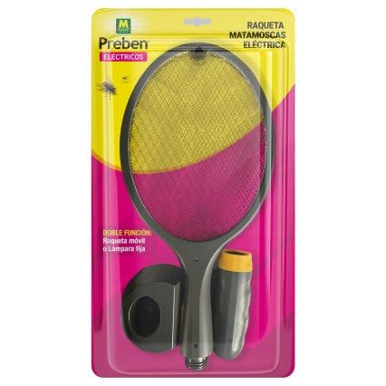 Raqueta matamoscas electrica - Masso. Raqueta movil o lampara Fija. Raqueta Recargable. Cable USB. Luz Ultravioleta.