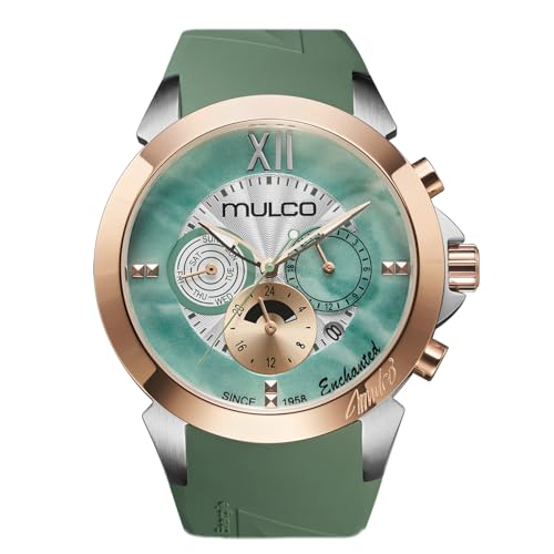 MULCO Enchanted Quartz Womens Watch 46mm Stainless Steel Case Quartz Analog Miyota JP25 Movement 10 ATM Waterproof Silicone Strap Multifunction Battery SR621SW Stylish and Durable