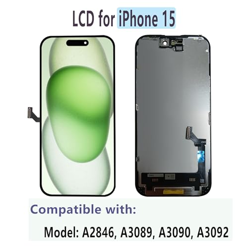Image of MP+ for iPhone 15 Screen Replacement,[Face ID] 3D Touch Screen Display Digitizer Assembly with Waterproof Adhesive Tape and Repair Tools Kit