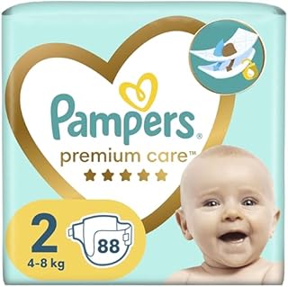 Pampers Pieluchy Rozmiar 2 (4-8kg), Premium Care Pieluszki, 88 Sztuk, Najlepszy Komfort i Ochrona Wrażliwej Skóry od Pampers