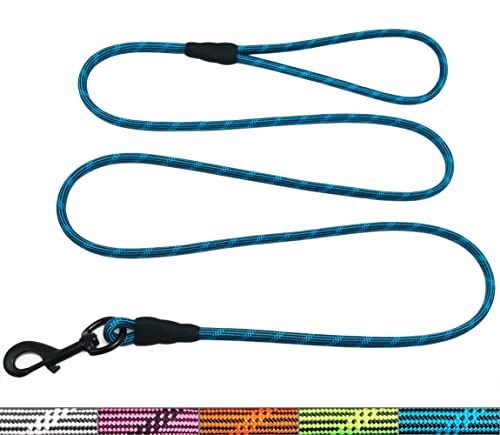 Wyuze 1/5", 1/3" Rope Dog Leash 6 Foot, Lightweight Durable Dog Walking Leash With Rotating Metal Clip, Multi-Color Pet Leash For Small Medium Dogs, Cats, Small Animals #TOP14