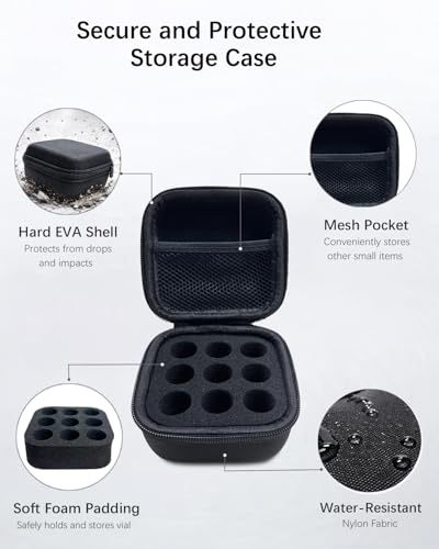 Image of Cruxer Peptide Case for 10ml U-100 Medicine Vials, 9-Slot Vial Storage Case