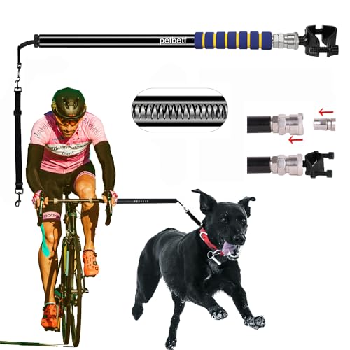 Dog Bike Leash Attachment, Dog Hands Free Leashes Running slatmill for Large Small Dogs Harness Accessories,3 Years Warranty Black