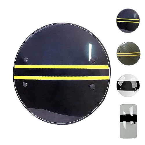 ポータブルハンドアームシールド、プラスチック。フルサイズリアル。ビッグ。アウトドア、ショップ、店舗、ホテル、市場、ホームディフェンス。ボディ保護小道具。SWAT警察シールド。ラウンドと長方形。(ブラック)