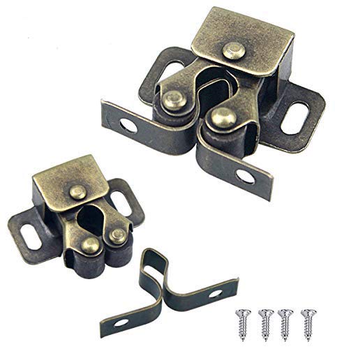 Buy Door Catches,10pcs Double Roller Cupboard Door Latch Hardware,Bronze Plated Roller