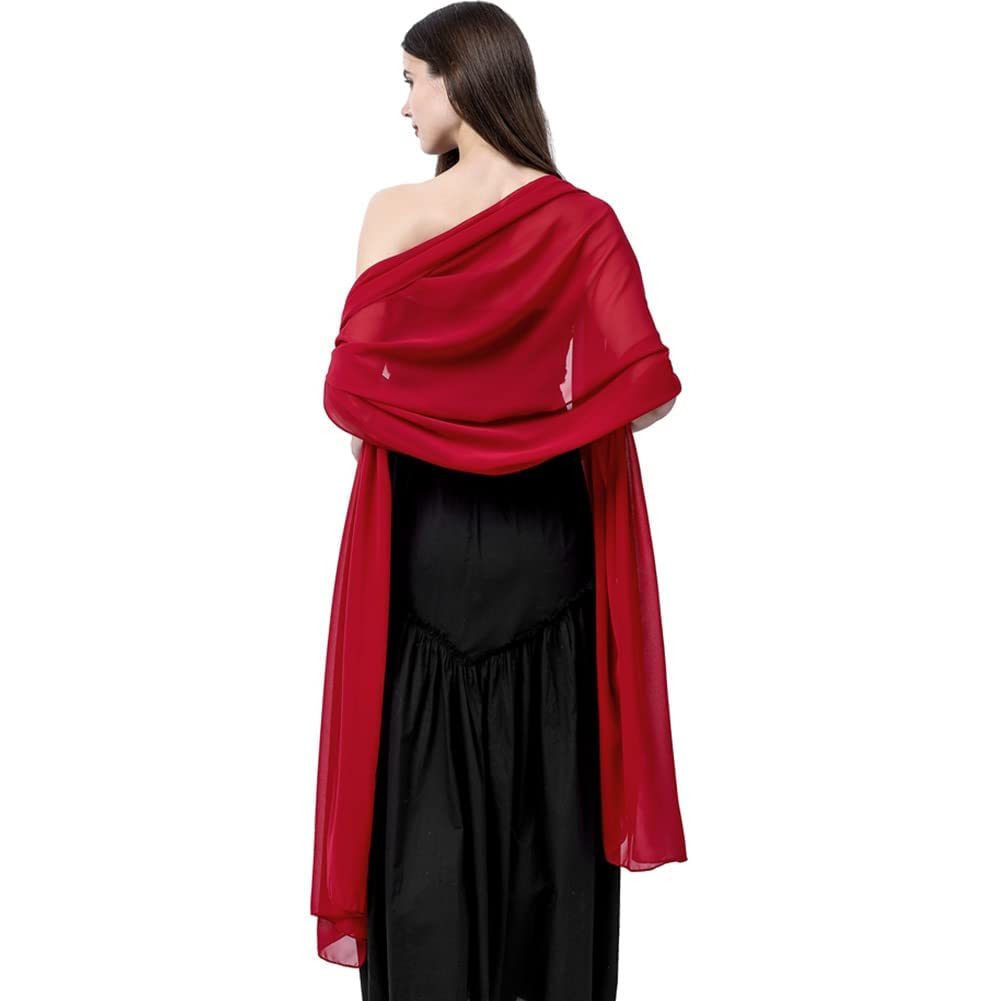 LadieryChiffon Scarves and Wraps for Evening Party Women Plus Size Bridal Wedding Scarf Lightweight Soft Sheer Stole